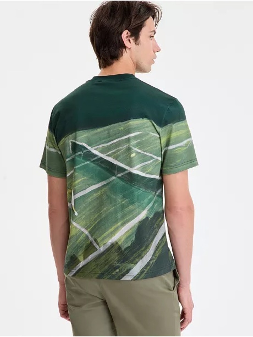 NWT LACOSTE Men's Tennis Court Graphic T-Shirt - Picture 2 of 7